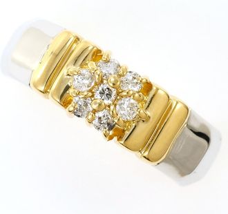 C&A Platinum Yellow Gold Yellow Gold (18K) Platinum 900 Band Ring (Pre-Owned)