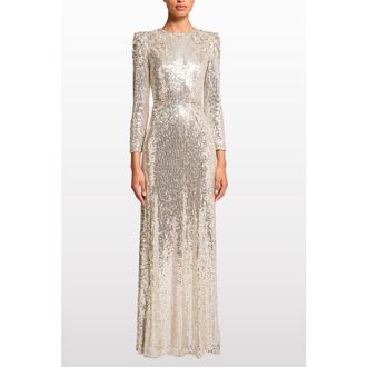 Jenny Packham Dulcet Sequin-Embellished Dress in Morganite at Nordstrom, Size 20 Uk