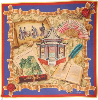 Dolce & Gabbana Multicolor Italy China Shawl Wrap 140cm x 130cm Womens Scarf