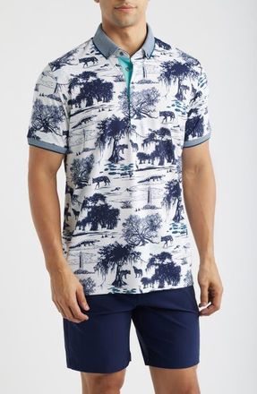 Greyson Angel Oak Performance Button-Down Golf Polo in Arctic at Nordstrom, Size Xx-Large