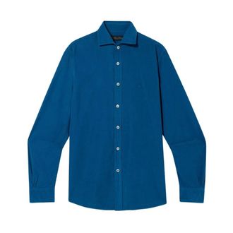 Brooks Brothers Slim Fit Overhemd met Spreidkraag - Heren - Casual Overhemden - Blauw - 2XL - Katoen - Overhemden