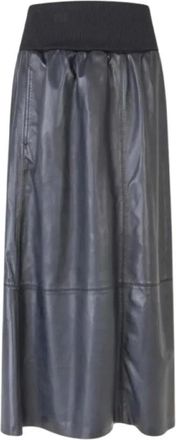 Sams&oslash;e & Sams&oslash;e Gonna in pelle Sathea - - Skirts - Donna - Nero - XS