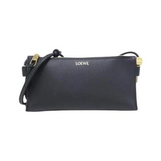 Loewe Pre-owned Hoya Pouch Calf Shoulder Bag - Dames - Pre-owned - Zwart - Maat: ONE Size Leer