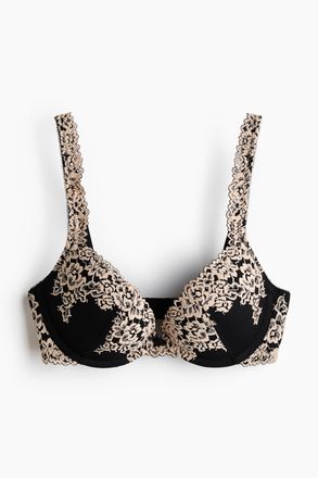 H&M Super-Push-up-BH aus Spitze - Schwarz/Cremefarben
