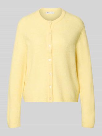 Only Regular Fit Strickjacke mit einreihiger Knopfleiste Modell SIMONI in Hellgelb, Gr&ouml;&szlig;e XL