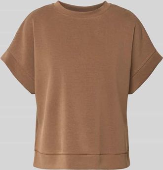 Rich & Royal Sweatshirt aus Modal-Mix mit Rundhalsausschnitt in Cognac, Gr&ouml;&szlig;e XL