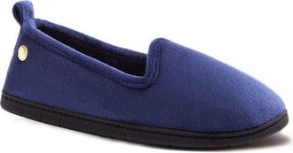 Dearfoams Rachel Velour Closed Back Slipper in Peacoat at Nordstrom, Size X-Large