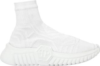Philipp Plein Sock-Sneakers Supersonic - unisex - Sneakers - Wit - 35 EU - Leer - Schoenen