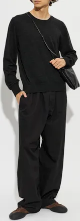Christophe Lemaire Loose-fit Cotton Trousers, Mens, Black