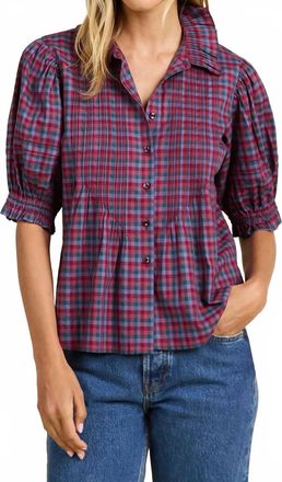 Trovata Jess Blouse In Poppy & Pine Multi