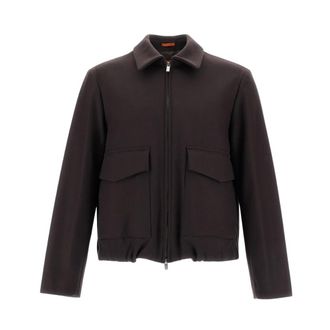 Barena Blouson Jas - Heren - Bomber jackets - Bruin - L - Wol - Jassen
