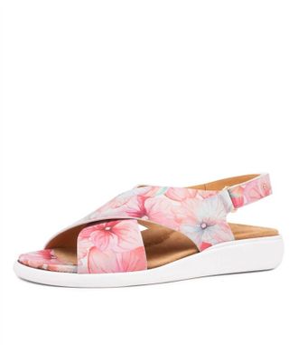 Ziera Womens Ilda W Sandals In Melon Flower Print/ White Sole