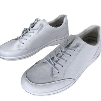 Remonte Womens Louann Low Top Round Toe Leather Sneaker In White