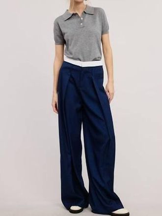 Mimosa Pinstripe High Rise Pant In Navy