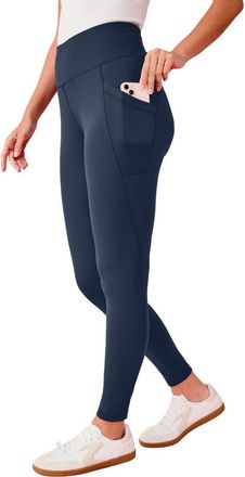 Roaman's Soft Sculpt Side Pocket Legging in Navy at Nordstrom, Size 40