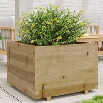 Berkfield Home Garden Planter 70x70x49.5 cm Impregnated Wood Pine in Brown