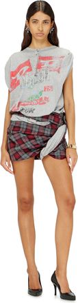 Diesel Playsuit in jersey and check wool - Jumpsuits - Woman - Grey