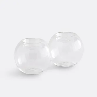 La Redoute Interieurs Set van 2 kandelaars van transparant glas, hoogte 7,5 cm, OVIA