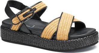 Johnston & Murphy Carli Ankle Strap Platform Sandal in Black Nappa Leather at Nordstrom, Size 9.5