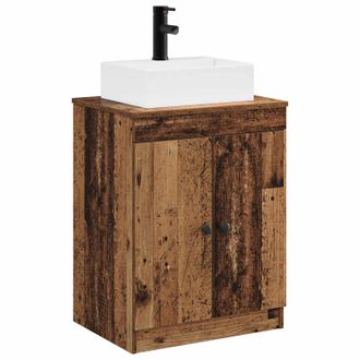 vidaXL Juego De Muebles De Ba&ntilde;o Madera Envejecida Madera De Ingenier&iacute;a Vidaxl