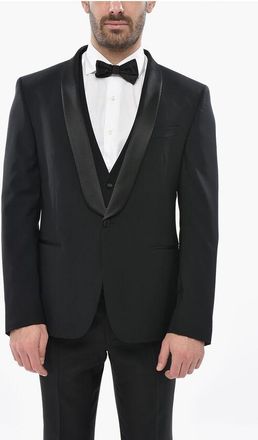 Corneliani CODE Blazer and Waistcoat Set with Satin Shawl Lapel size 52