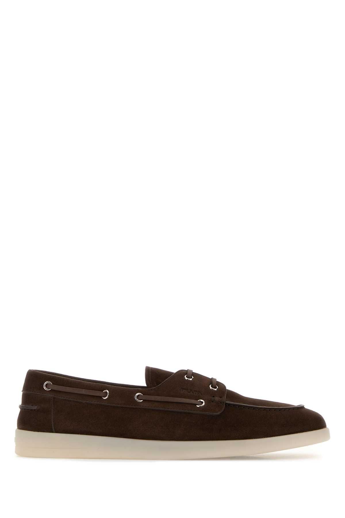 Prada Dark Brown Pebbled Leather Slip-On Loafers size 39 Prada Prada Brown Pebbled Leather Loafers | Grailed main image 3