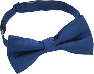 DQT Plain Twill Wedding Thistle Pre-Tied Bow Tie for Men - Navy Blue