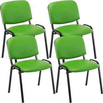 Clp Set De 4 Sillas De Reuniones Ken En Cuero Pu Verde