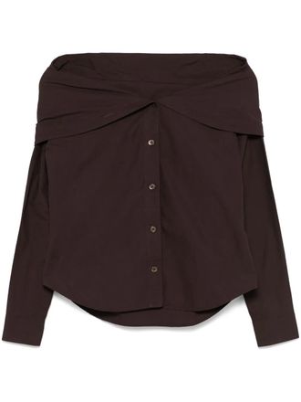 Our Legacy Kaonashi shirt - women - Cotton/Mother of Pearl - 32 - Brown