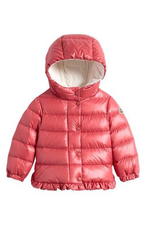 Moncler Kids Tazui Hooded Down Puffer Jacket in Pink at Nordstrom, Size 6-9M