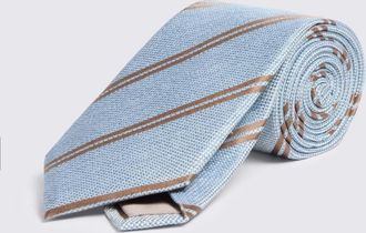 Moss Light Teal & Copper Silk Stripe Tie
