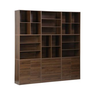 Sweeek Kit de estanter&iacute;a modular, 9 secciones, nogal