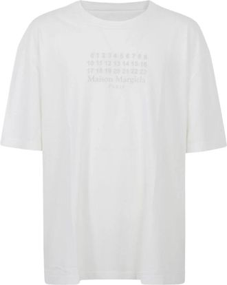 Maison Margiela Numeric T-Shirt - Heren - T-shirts - Wit - S - Katoen - Tops