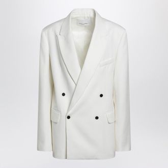 Frankie Shop White Double Breasted Wool Blend Jacket