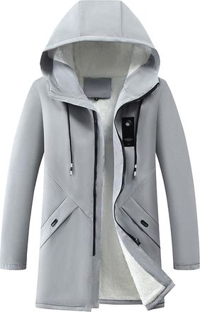 Generic Mens Winter Coats Long Padded Jacket Thicken Parka with Detachable Hood Waterproof Windproof Warm Jacket