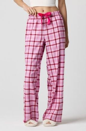 Florence By Mills Cozy Flannel Sleep Pants in Mauve Mist Plaid at Nordstrom Rack, Size X-Large