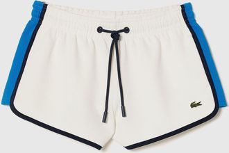 Lacoste Damesshorts van Lacoste met contrasterende panelen in cr&egrave;mekleur