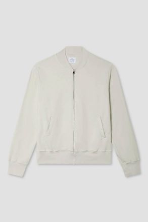SAVE KHAKI UNITED Mens Zip Fleece Bomber Jacket In Ash