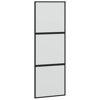 vidaXL Vidaxl - Puerta Corredera Vidrio Templado Y Aluminio Negra 76x205 Cm