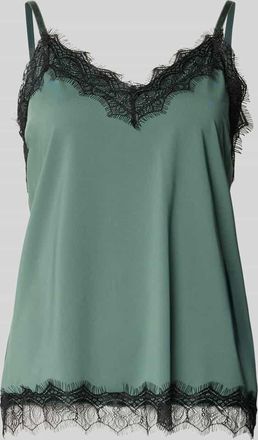 Freequent Top mit kontrastivem Spitzenbesatz Modell BICCO in Gruen, Gr&ouml;&szlig;e XXL