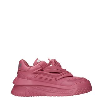 Versace Pink Leather Chunky Womens Sneakers