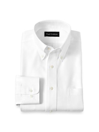Paul Fredrick Non-iron Cotton Herringbone Button Down Collar Dress Shirt
