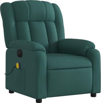vidaXL Vidaxl - Sillón reclinable de masaje eléctrico tela verde oscuro