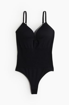 H&M Nahtloser Tangabody Light Shape - Schwarz