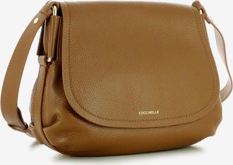 Coccinelle Borsa a tracolla in pelle martellata cognac