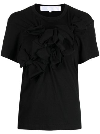 Comme Des Gar&ccedil;ons T-shirt con fiocco - Nero