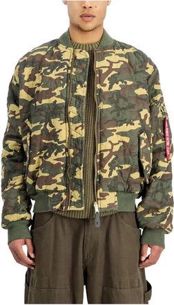 Alpha Industries Ma-1 Quilted Camouflage Bomber Jacket - male - Alpha Industries - Bomber Jackets - Green - XL - Jackets
