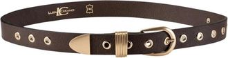 Luisa Cerano Studded Leather Belt - Dames - Riemen - Bruin - M - Leer - Accessoires