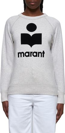 Isabel Marant Logo-Print Cotton Sweatshirt - Beige