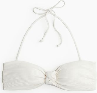 H&M Wattiertes Bandeau-Bikinitop - White